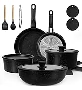 KIKCOIN 20 Pcs Pots and Pans Set Non Stick, Detachable Handle Cookware Sets Nonstick, Non Toxic I...
