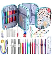 Mayboos 96 Pack Crochet Hooks Set, Ergonomic Crochet Hooks Weave Yarn Kits with Storage Case and ...