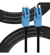 FLYPROFiber OS2 LC to LC Outdoor Fiber Optic Cable, 50M/164ft OS2 Uniboot Outdoor Armored Single ...