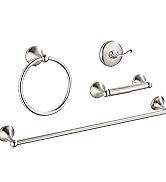 AGKXHDEC 4-Piece Bathroom Hardware Set: Brush nickel Bathroom Accessory Set, Towel Bar,Towel ring...