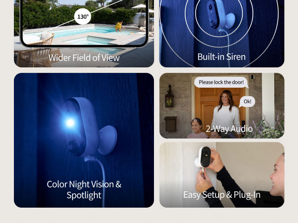 Arlo Essential Plug-In Security Camera 2K