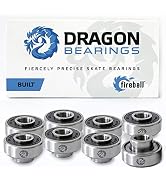 Fireball Dragon Skateboard Bearings Set - 8 Pack Longboard Bearings for Skateboards & Roller Skat...