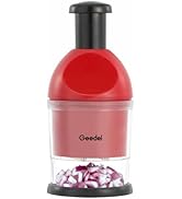 Geedel Food Chopper, Easy to Clean Manual Hand Vegetable Chopper, Dishwasher Safe Slap Onion Cutt...