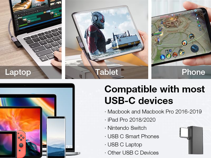 Type C Male to Female Adapter ,Support 4K 60Hz HD Video
