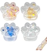 4Pcs Transparent Cat Paw Stress Reliever for Adults, Soft Sensory Fidget Tool - Cute & Calming De...