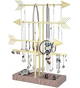 Urban Deco Arrow Jewelry Organizer Holder— 4 Tier Jewelry Stand Organizers With Wood Storage Box ...