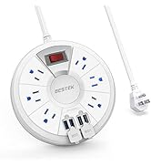 BESTEK Power Outlet Strips, 4 USB Ports Desktop Charging Station with 6-Outlet 13A 125V, 6 Ft Ext...