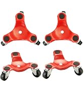 weyleity 4 Pack Steel Tri-Dolly | 220 lbs Load Capacity, 3 Wheel Furniture Mover Dolly for Moving...