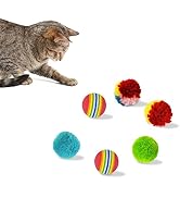 Andiker Cat Balls, 5pcs Colorful and Lightweight Build-in Bell Cat Sound Ball Toy Bird Toys Natur...