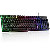 GEODMAER Gaming Keyboard, 104 Keys Full Size PC Keyboard