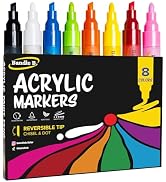 Bandle B. Acrylic Paint Markers – Set of 8 Paint Pens for Art, Fabric, Coloring, and Journaling–Q...