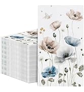NatNarr 60 Pcs Floral Paper Napkins, 2-Ply Watercolor Boho Floral Guest Napkins Disposable Hand T...