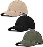 ZEXIAN 3 Pack Unisex Cotton Baseball Cap Adjustable Unconstructed Plain Sport Dad Golf Hat for Me...