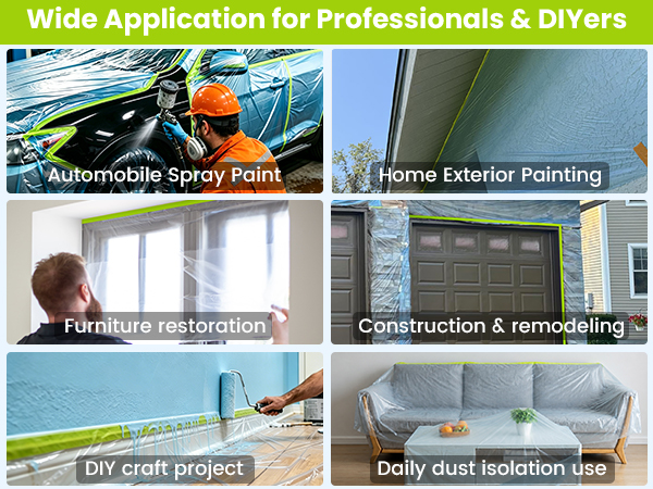 Painter's drop cloth with tape for house & car painting