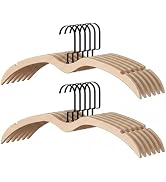 StorageWorks Wooden Hangers 12 Pack, Wood Coat Hanger with No Bump Shoulder, Short Neck Space Sav...