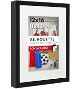 Americanflat 12x16 Shadow Box Frame with Polished Plexiglass - Use as 8x12 Frame with Mat or 12x1...