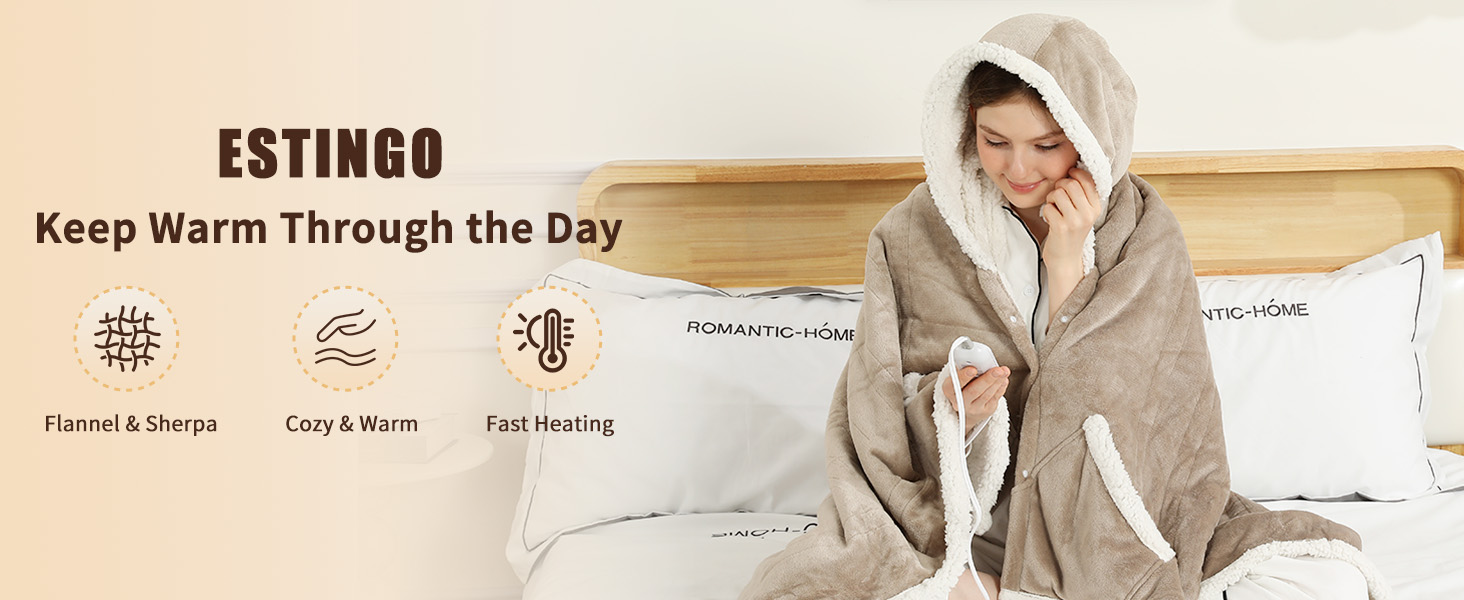 wearable heated blanket