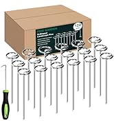 FEED GARDEN 120 Pack Landscape Staples 8 Gauge 6 Inch Galvanized Garden Stakes SOD Pins Yard Lawn...