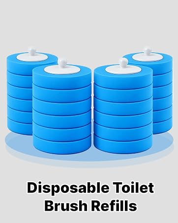 24 Count Carry Detergent Disposable Toilet Brush wand Refill Pads. 5-Layer Ocean Breeze Refills