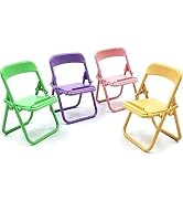 Random Colors 5pcs Mini Folding Chair Cell Phone Stand,Desktop Foldable Candy Color Mobile Holder...