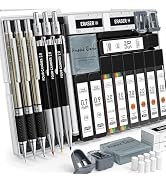 FourCandies 25PCS Art Mechanical Pencil Set with Case, 3PCS Metal Artist Lead Pencil 0.5, 0.7, 0....