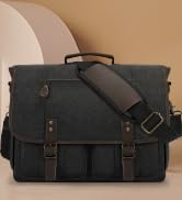 RAINSMORE Mens Messenger Bag 17-17.3 Inch Computer Laptop Bag Water-resistant Vintage Canvas Brie...