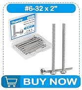 Yinpecly 15 Pcs #6-32 x 2 Pan Head Machine Screws, 304 Stainless Steel, Truss Head Bolts, Full Th...