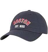 E BY ELIDAN Boston EST 1630 Dad Hat, Cotton Baseball Cap, Adjustable Metal Buckle, Unisex