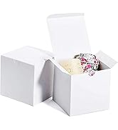 MESHA Small White Gift Boxes 4x4x4'' 10 Pack, Gift Boxes with Lids for Bridesmaid Gifts, Groomsme...