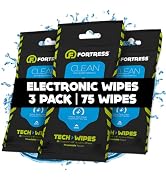 Fortress Electronic Wipes (25 ct, Pack of 3) To-Go Tech Wipes for Screens, Phones, Keyboards, TV ...