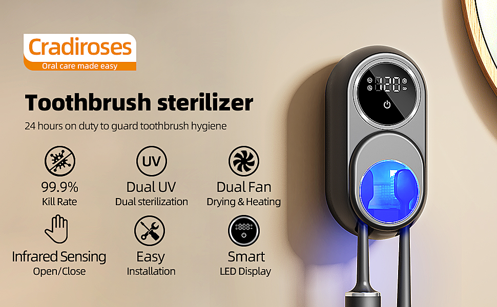 Wall Mounted Electric Toothbrush Cleaner