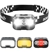 RT400 Rechargeable Headlamp for Adults, 700 Lumen Motion Sensor Head Lamp, 180° Rotating LED Head...