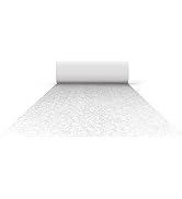 Supply Flora SLS Wedding Aisle Runner, White Floral Print Wedding Floor Must-Have with Pull Strin...