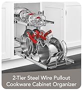 2Tier Kitchen Cabinet Pull Out 12" Cabinet Organizer for Cookwares