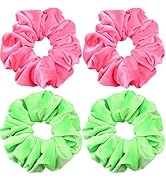 IVARYSS Extra Large Neon Scrunchies for Hair 80s, Premium Velvet Soft Jumbo Scrunchy, XL 6 inch B...