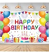 Happy Birthday Banner - Birthday Decorations for Kids Colorful Birthday Party Banners Welcome Hap...