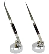 WUWEOT 2 Pack Third Hand Tweezers, Curved Soldering Tweezers, Cross Locking Jewelry Welding Tweez...