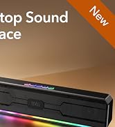 1Mii DeskRoar GT10 Computer Speakers for Desktop PC, Bluetooth 6.0 Soundbar | Clear Stereo Sound ...