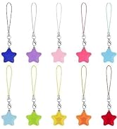 Galepromot 10Pcs Cute Phone Charms, Small Phone Charm Star Strap Aesthetic Cell Keychain Cell Acc...