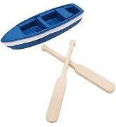 Mini Rowboat Mini Tiny Wooden Boat with Oars for Fairy Garden Kits for DIY Fairy Garden Dollhouse...