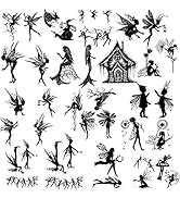 16pcs Stamps Jungle Fairy Girl Mermaid Forest Cabin Clear Stamps for Card Making Scrapbooking Pap...