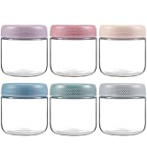 NETANY 6-pack 10oz Glass jars with Airtight Lids, Overnight Oats Containers with Lids, Wide mouth...