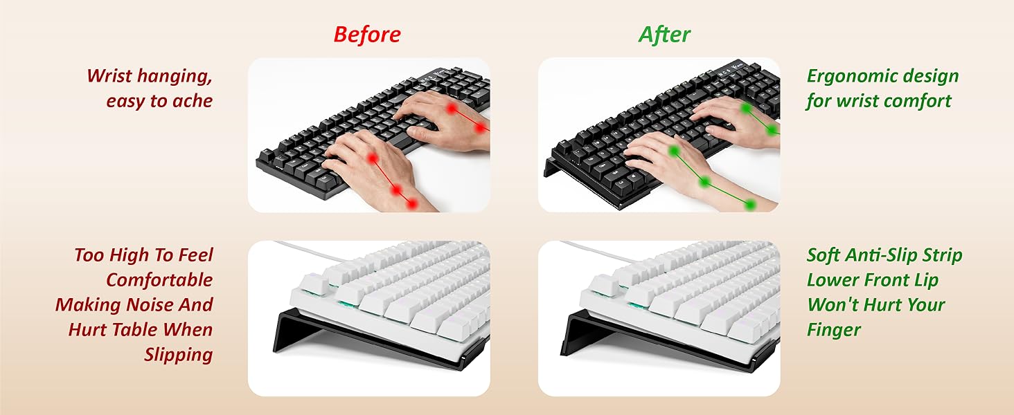 Egchi Acrylic Computer Keyboard Stand for Desk