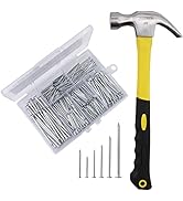 376pcs Hardware Nails Assortment kit with 2" Nails & 8oz Claw Hammer, Nails for Hanging Pictures,...