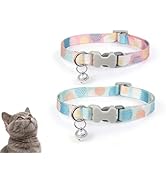 Sucegi 2 Pack Cat Collar, Lightweight (0.4" Wide), Elastic Quick Release, Kitten Collar Adjustabl...