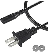 TV Power Cord Replacement AC Cable - 2 Prong AC Wall Plug 2-Slot Adapter for TV, Printer, Speaker...