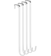 Mars-Rock Over The Door Metal Hooks with Plastic Coating 14.2" Fit 0.5" to 1 3/8" Door 4 Pcs Heav...