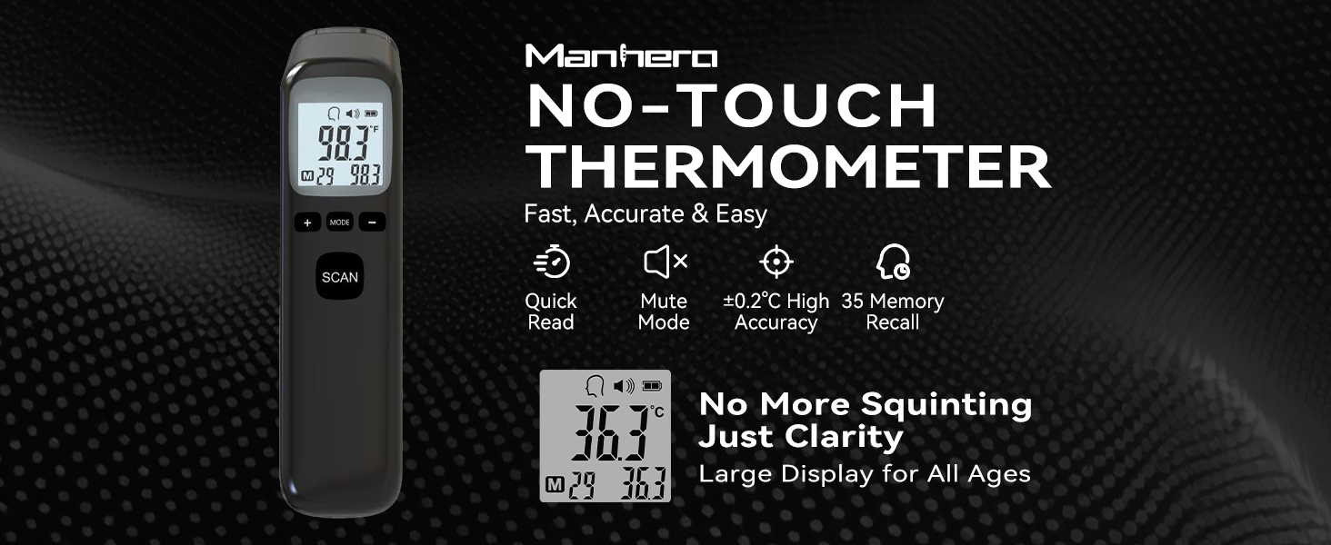 black no-touch thermometer