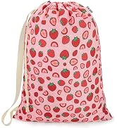 Canvas Laundry Bag with shoulder Strap 24" x 29", Large Drawstring Dirty Clothes Bag Washable Lau...