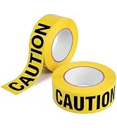 GroTheory Caution Tape 2 Pack, 3" x1000ft Safty Tape Yellow Caution Tape Roll, Halloween Decorati...